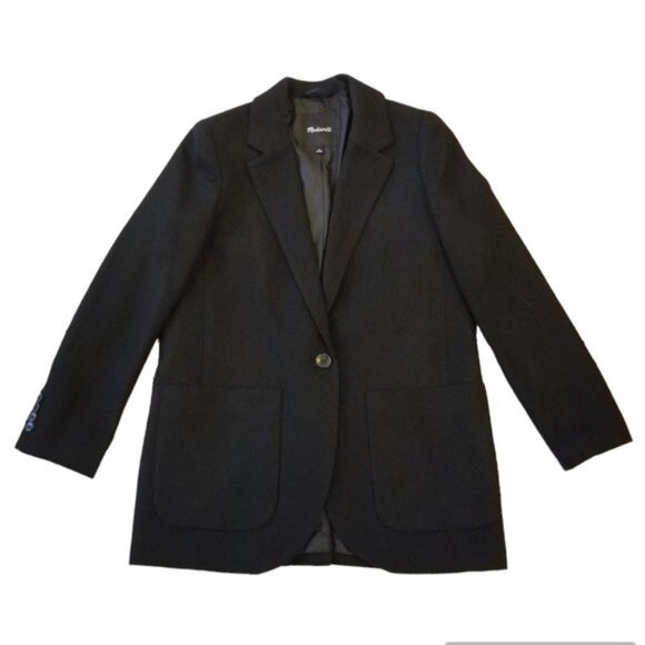 Madewell Larsen Oversized Wool Blend Black Blazer – Size S - Picture 1 of 7